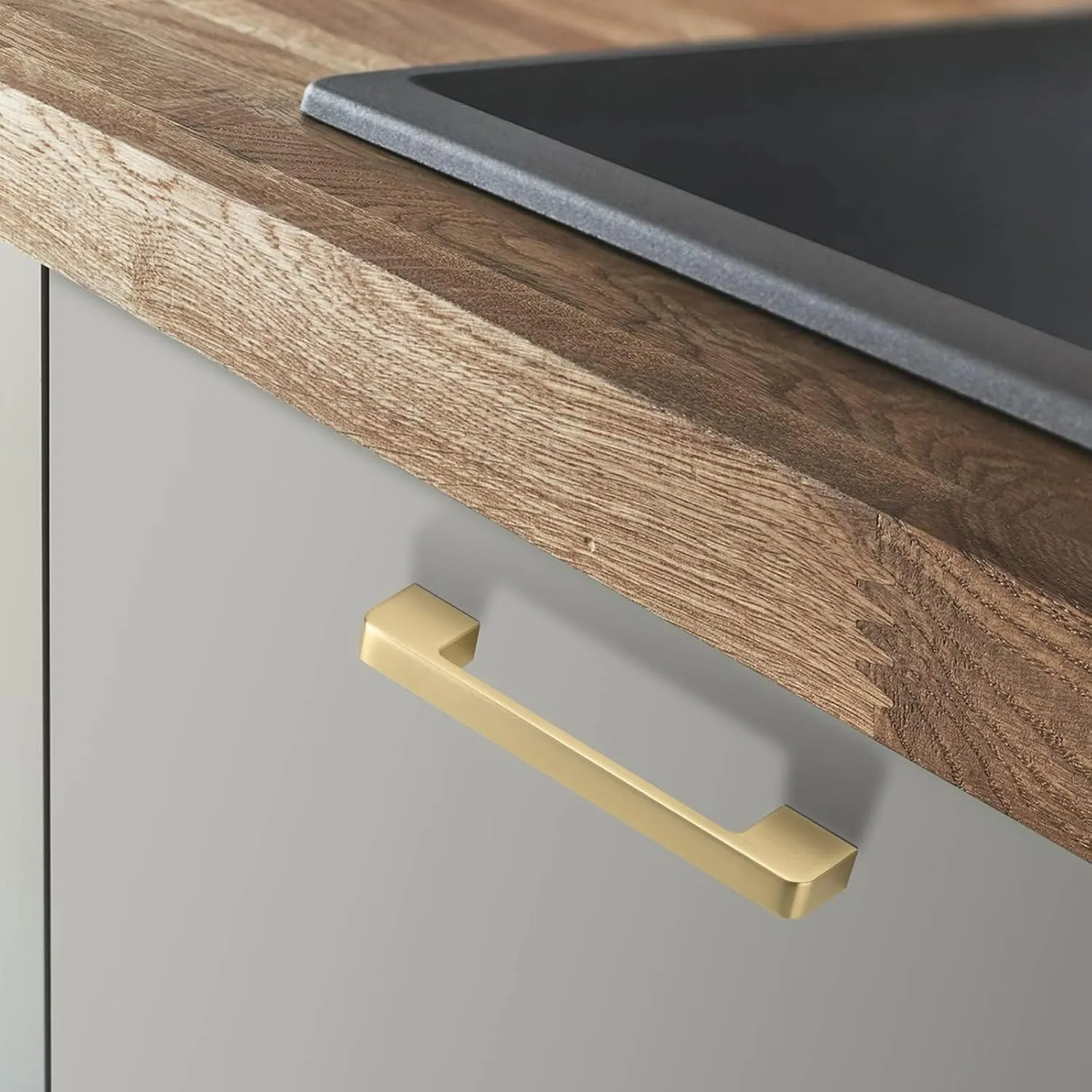 10 Pack 5 Inch Brushed Gold Cabinet Pulls Gold Cabinet Handles - Brass Dresser Drawer Pulls for Kitchen Cabinet Hardware Zinc Alloy Handles