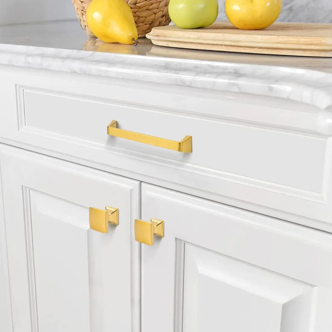 10 Pack Solid Zinc Glod Drawer Pulls, 5 Inch/128mm Brushed Gold Cabinet Pulls,Modern Dresser Handles,Kitchen Hardware for Bathroom and Cabinet