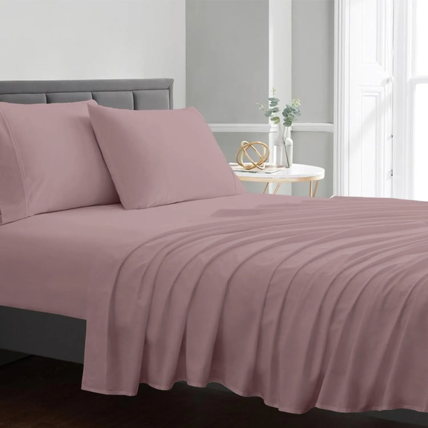 1000 Thread Count Egyptian Cotton Sheets Queen Size, 4 Pc Luxury Sheets Set, Long Staple 100% Cotton Sheets for Queen Size Bed, 16" Deep Pocket Hotel Style Sheets, Sateen Sheets Queen, Blush