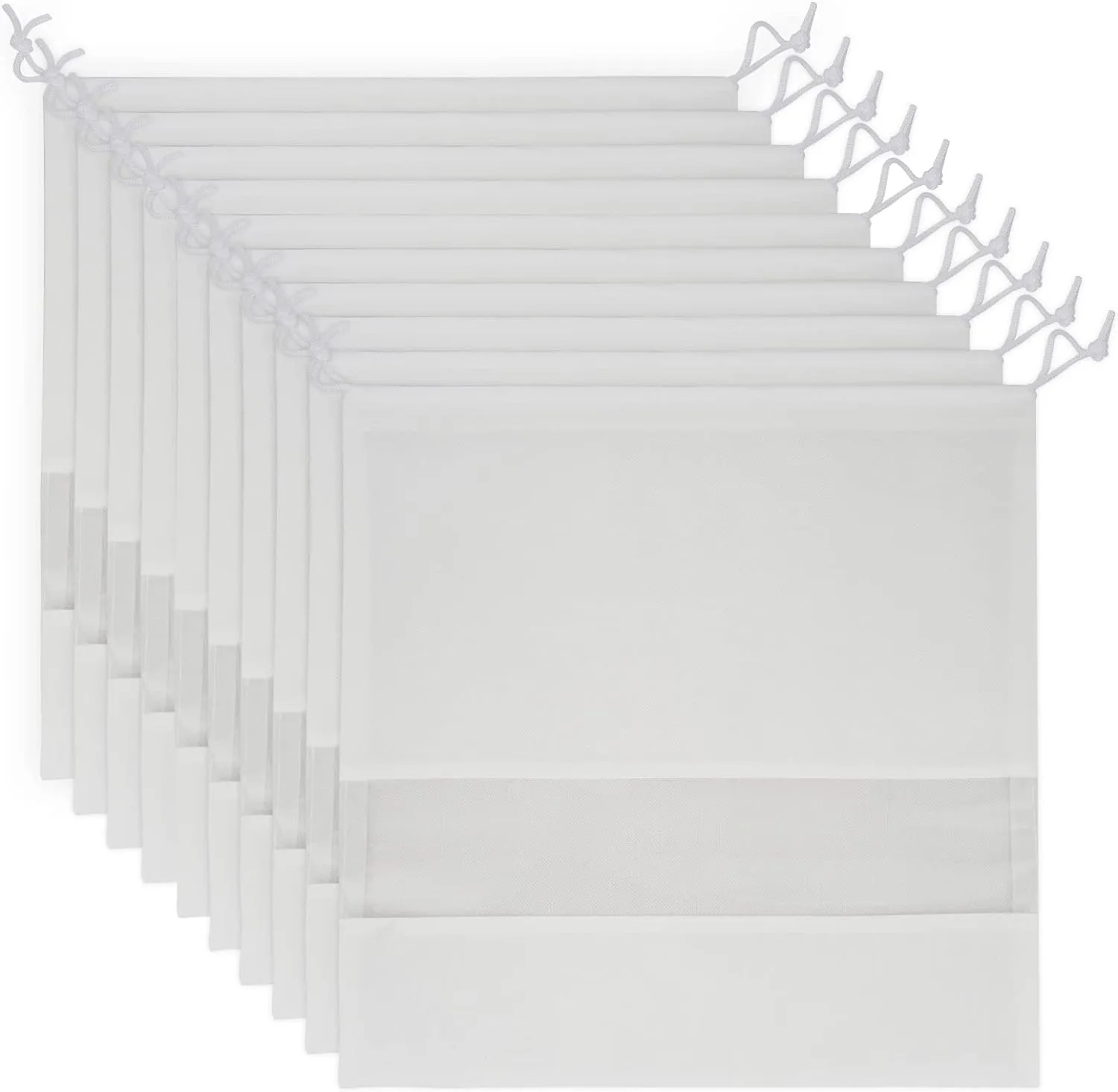 10Pcs Non-Woven Fabric Dustproof Handbag Storage Organizer Drawstring Bag Dust Cover Medium (Medium, White)