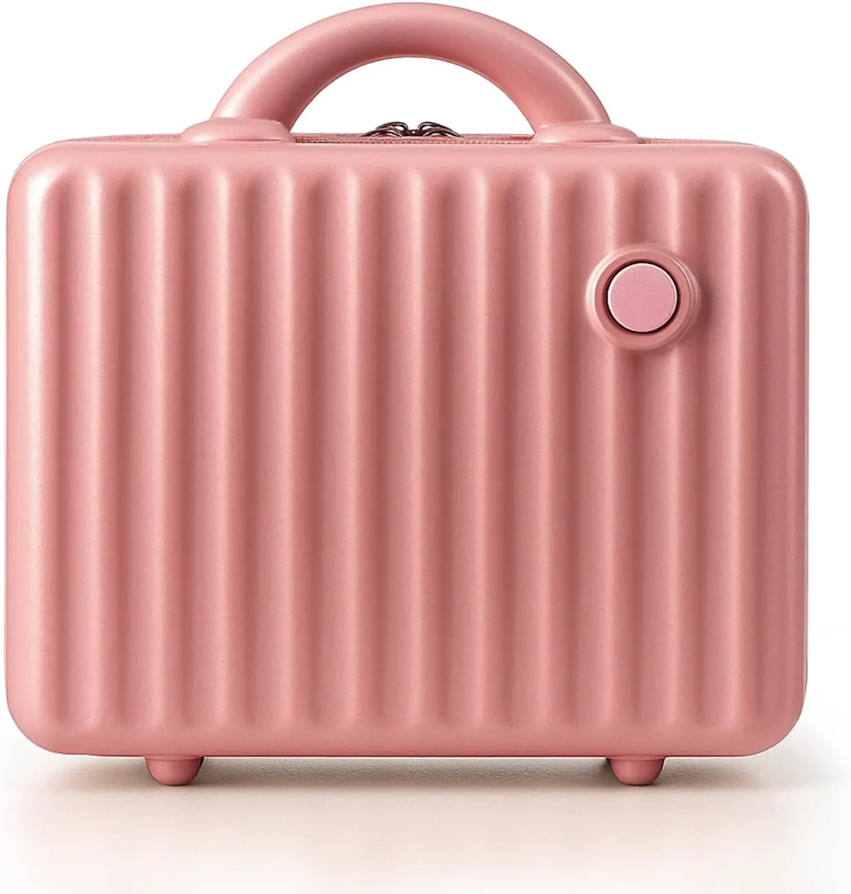13 Inch Makeup Train Cosmetic Case Hard Shell ABS Portable Mini Suitcase for Hand Luggage w Elastic Straps Organizer Makeup Toiletry, Gift for Her Women