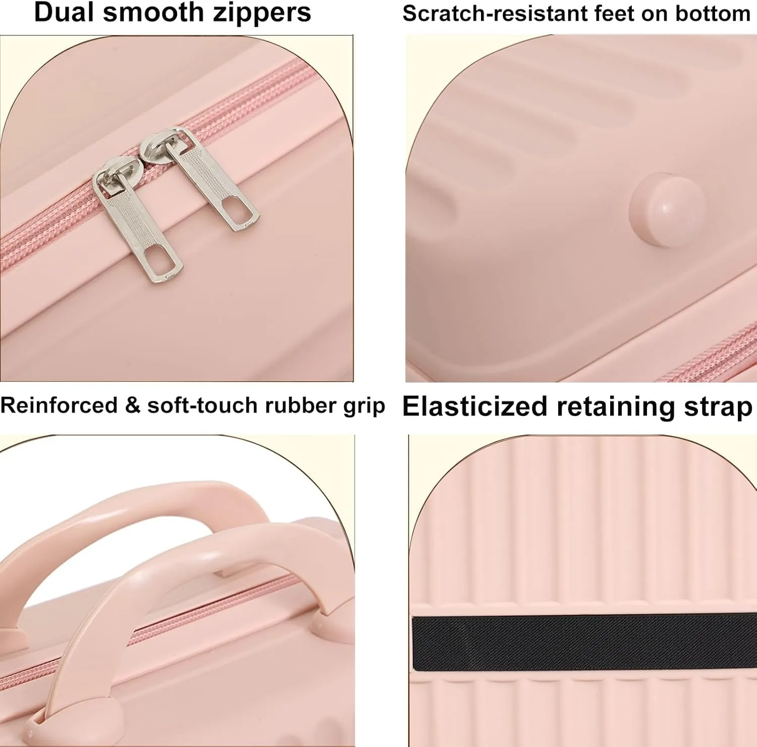 13 Inch Makeup Train Cosmetic Case Hard Shell ABS Portable Mini Suitcase for Hand Luggage w Elastic Straps Organizer Makeup Toiletry, Gift for Her Women