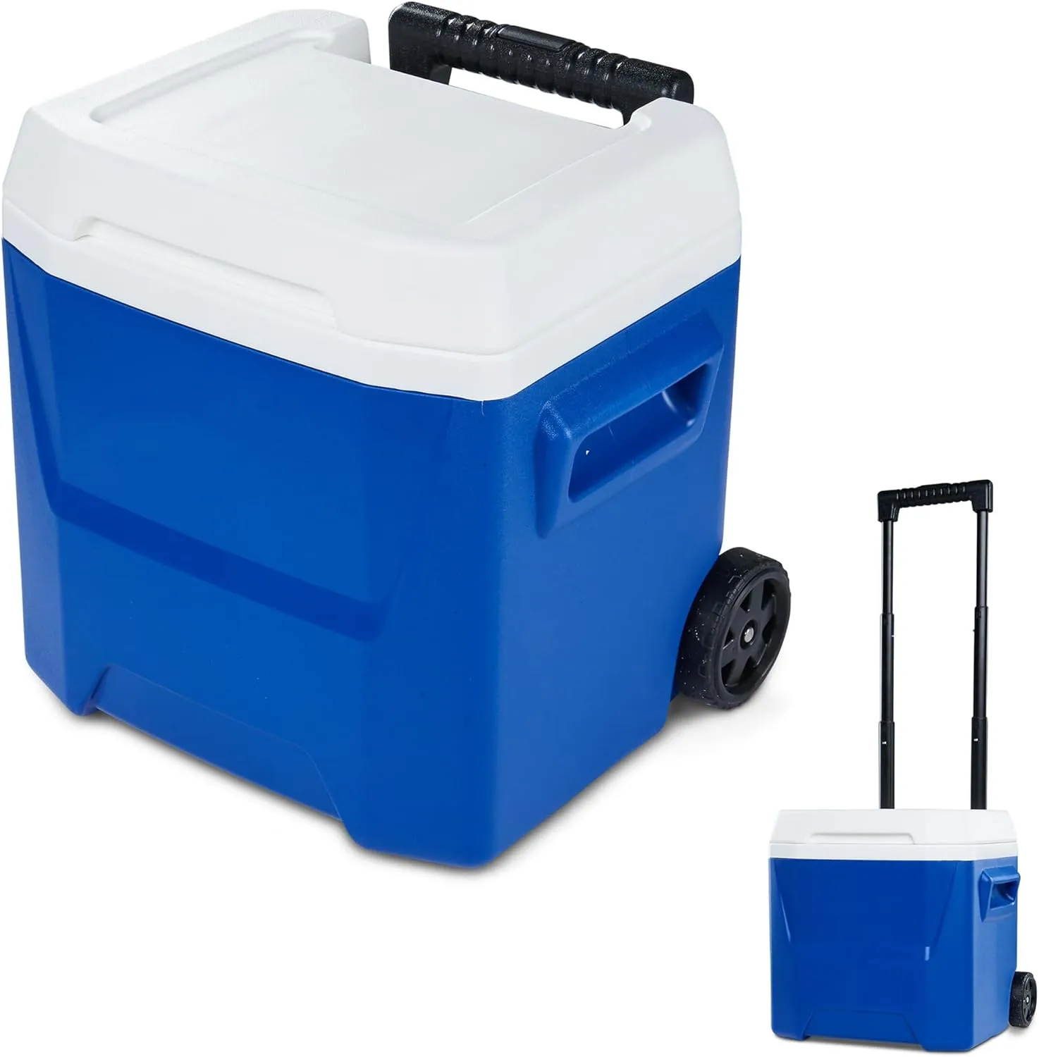 16 QT Hard Sided Ice Chest Cooler with Wheels and Handle,Portable Wheeled Plastic Coolers to Keep Food Fresh or Drinks,Insulated Container,Classic Outdoor Cooling Storage Box