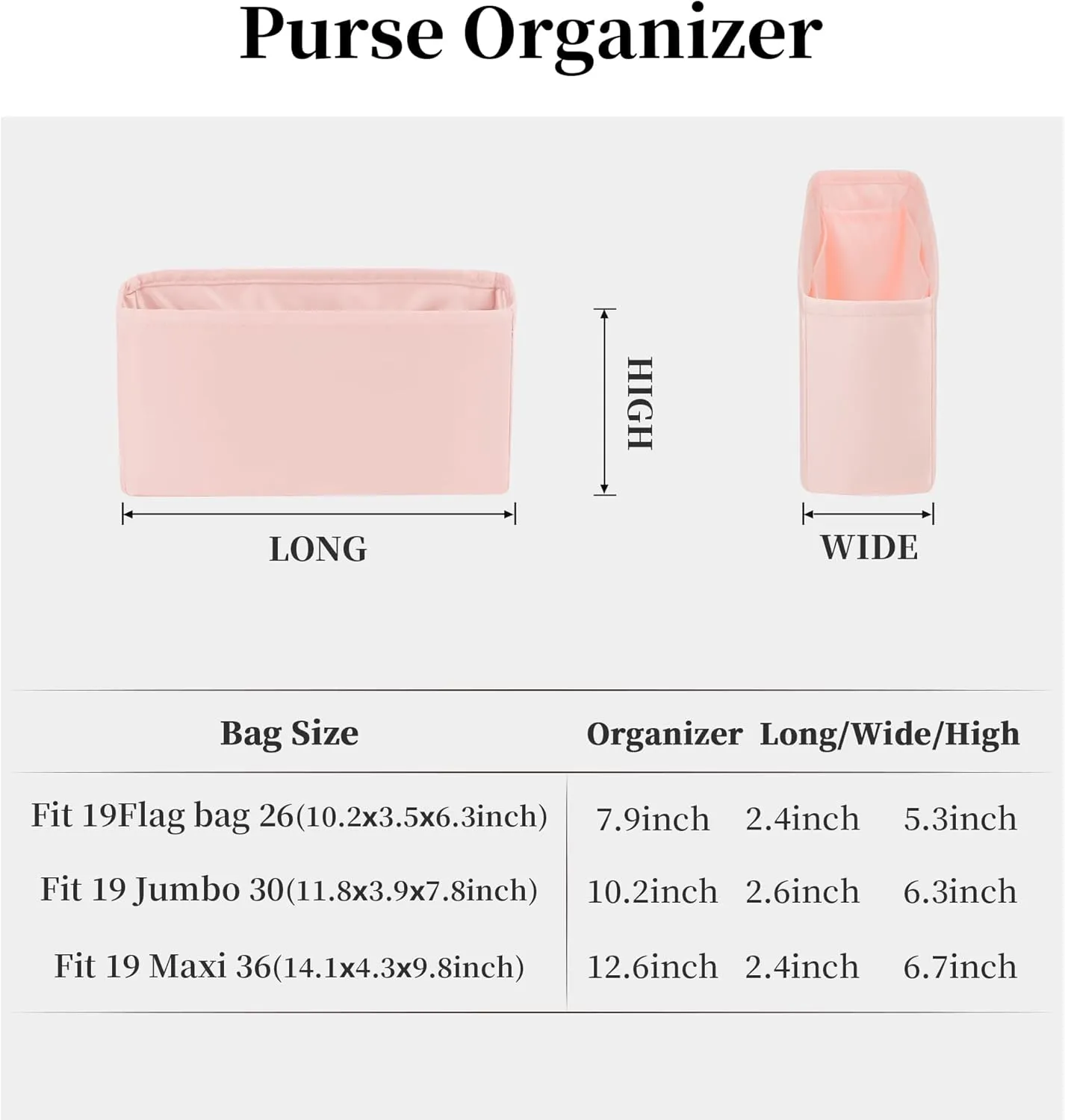 19 Bag Organizer Insert, Purse Organizer with Silky Satin Compatible with Chanel 19 Bag Maxi, Lightweight Inner Bag for Luxury Bags (Terre cuite, Maxi36)