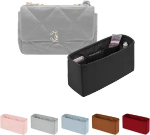19 Flap26 Bag Organizer, Silky Organizer Insert Compatible with Chanel 19 Bag, Lightweight Inner Bag for Women Luxury Bags (Black, Flap26)