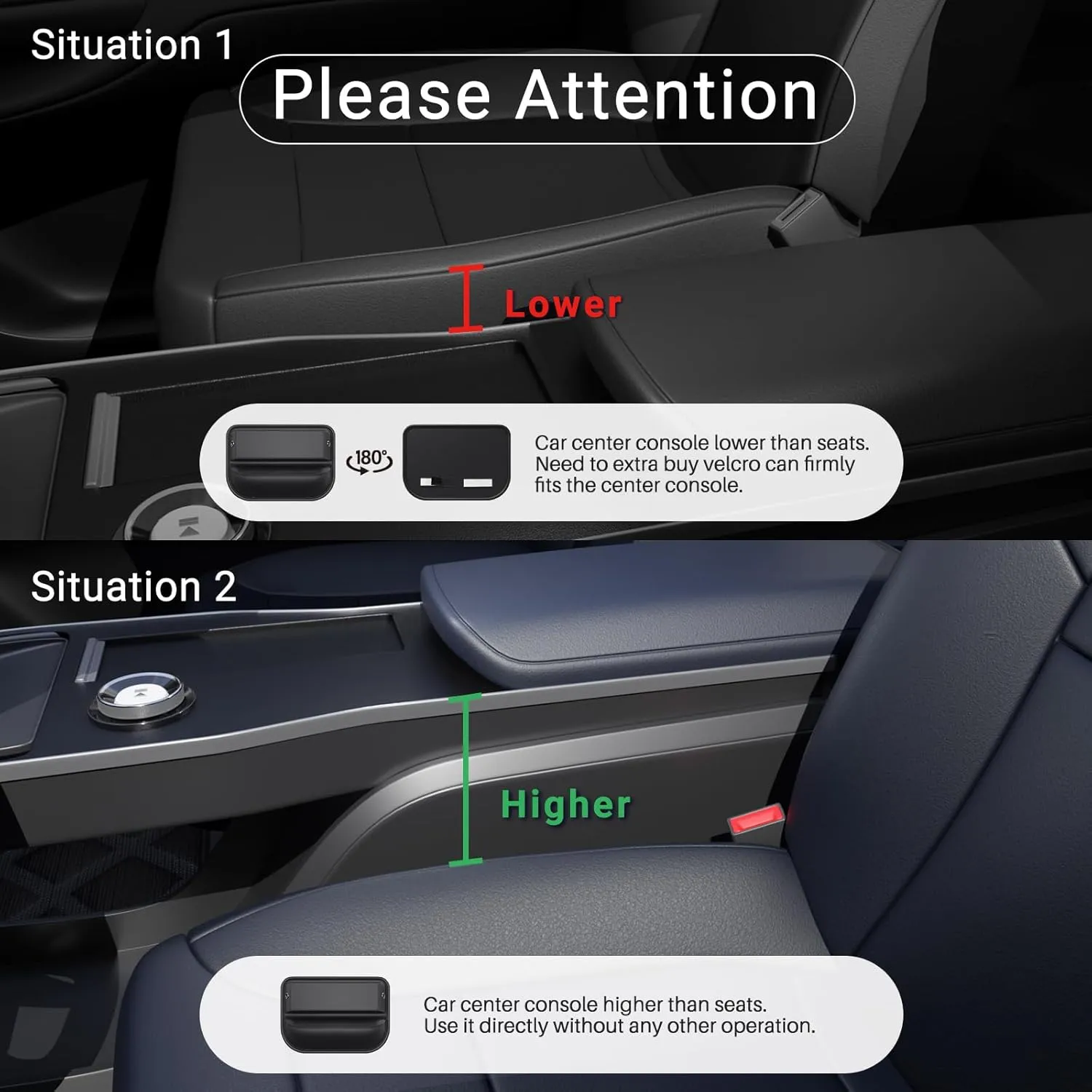 2 Pack Car Seat Gap Filler Leather Car Box Seat Organizer and Storages Automotive Accessories - Front Seats Car Adjustable Gap Filler for Phones, Glasses, Keys, Cards1