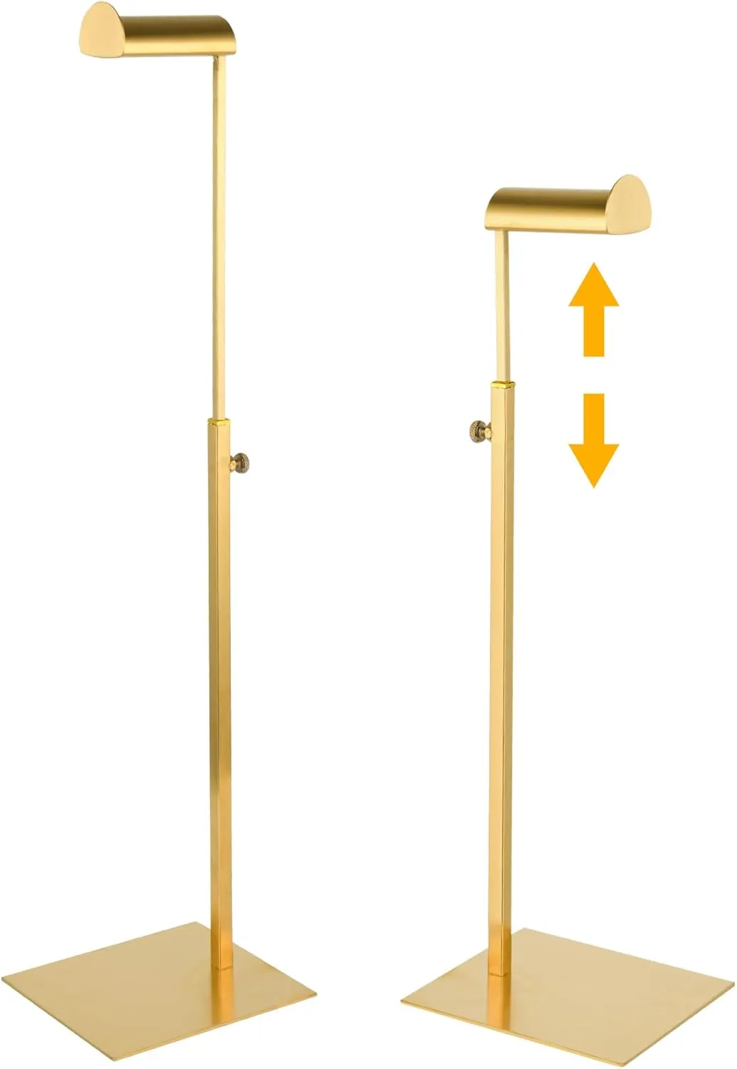 2 Pcs Adjustable Purse Hanger Rack, Stainless Steel Purse Holder Display Shelf for Table, Handbag Bag Boutique Wreath Stand Retail for Display (2 Pcs Golden)