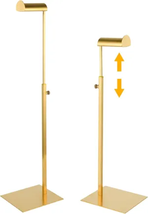 2 Pcs Adjustable Purse Hanger Rack, Stainless Steel Purse Holder Display Shelf for Table, Handbag Bag Boutique Wreath Stand Retail for Display (2 Pcs Golden)