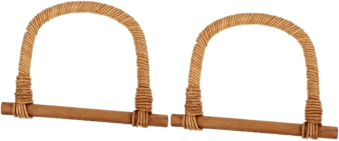 2 Pcs Diy Handbag Handle Bag Repair Accessories D-shaped Wooden Handle for Tote Bag Simple Design Craftsmanship
