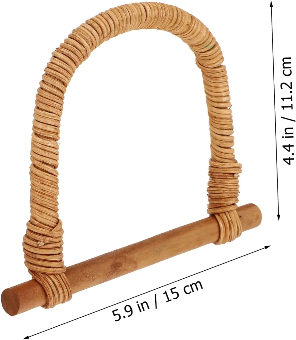 2 Pcs Diy Handbag Handle Bag Repair Accessories D-shaped Wooden Handle for Tote Bag Simple Design Craftsmanship