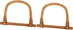 2 Pcs Diy Handbag Handle Bag Repair Accessories D-shaped Wooden Handle for Tote Bag Simple Design Craftsmanship