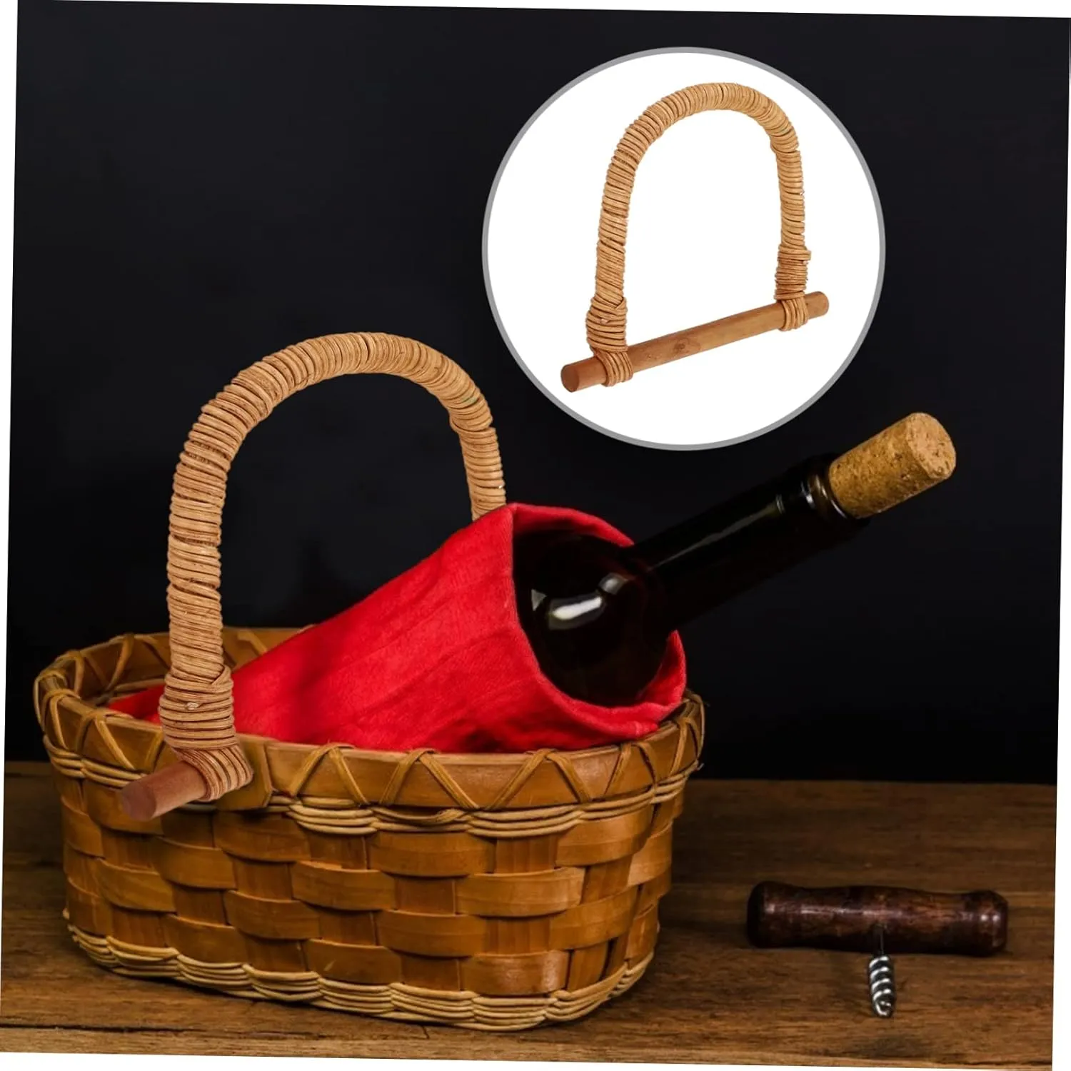 2 Pcs Diy Handbag Handle Bag Repair Accessories D-shaped Wooden Handle for Tote Bag Simple Design Craftsmanship