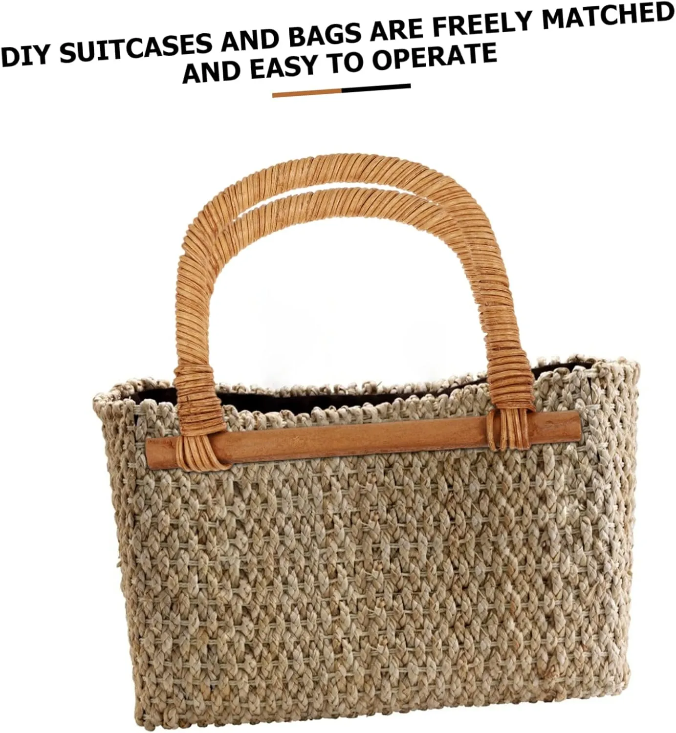 2 Pcs Diy Handbag Handle Bag Repair Accessories D-shaped Wooden Handle for Tote Bag Simple Design Craftsmanship