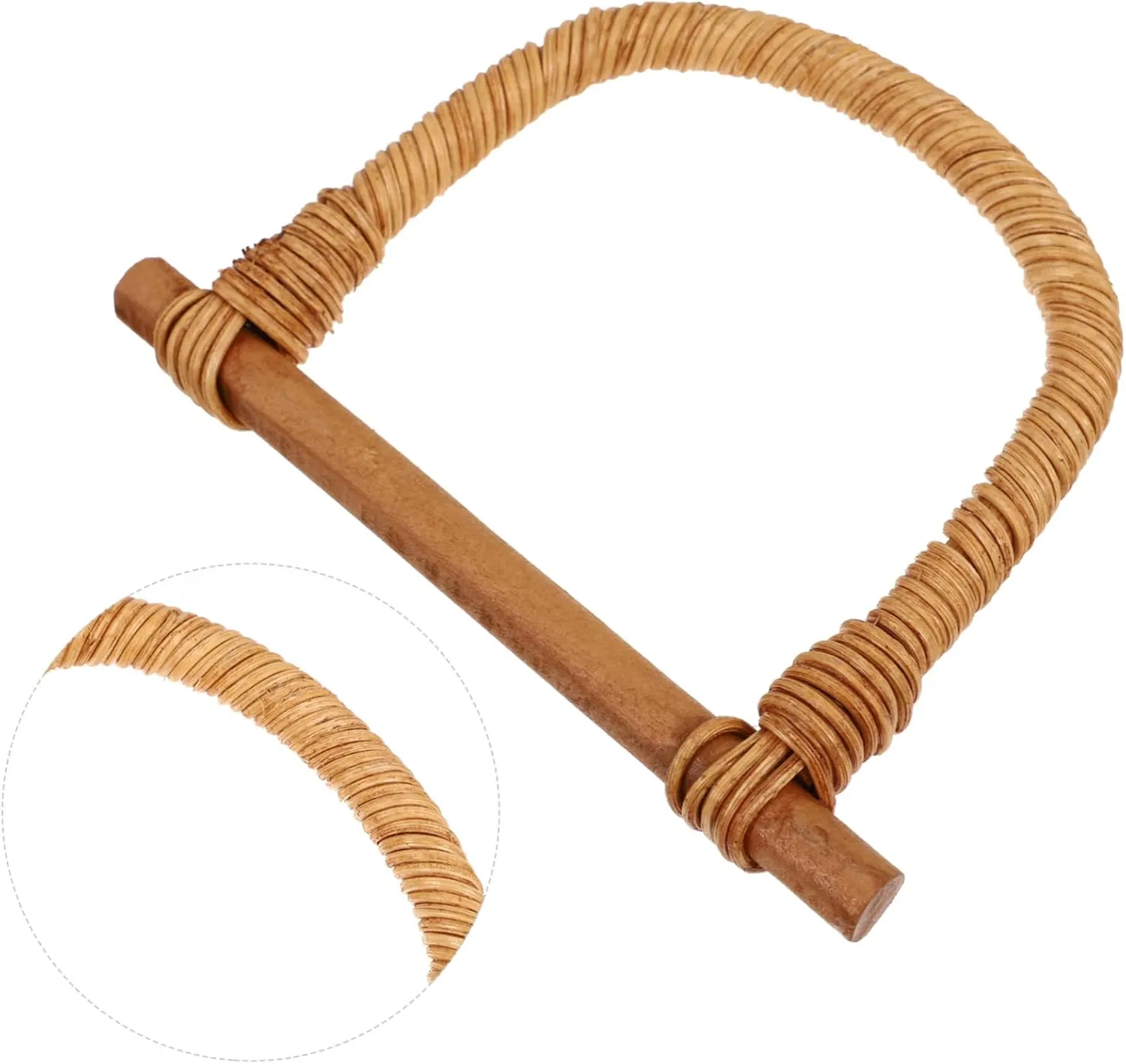 2 Pcs Diy Handbag Handle Bag Repair Accessories D-shaped Wooden Handle for Tote Bag Simple Design Craftsmanship