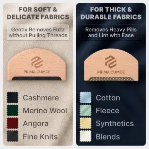 2 PCS Wooden Sweater Comb for De-Pilling Cashmere, Wool, Knitwear, Manual Lint Remover, Portable Depiller for Clothes, Fuzz, Bobbles, Pilling Shaver, Fabric Defuzzer, Sweater Care Tool