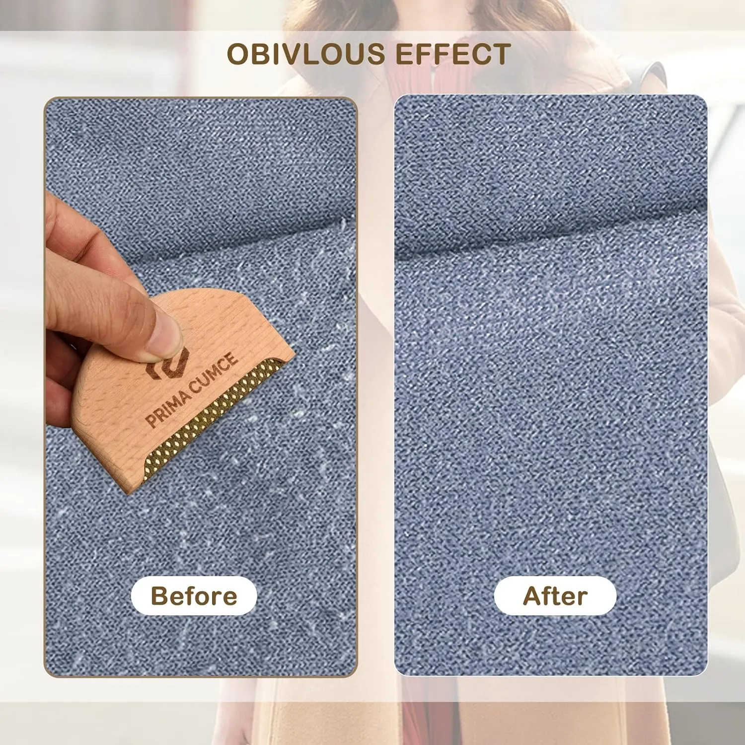 2 PCS Wooden Sweater Comb for De-Pilling Cashmere, Wool, Knitwear, Manual Lint Remover, Portable Depiller for Clothes, Fuzz, Bobbles, Pilling Shaver, Fabric Defuzzer, Sweater Care Tool