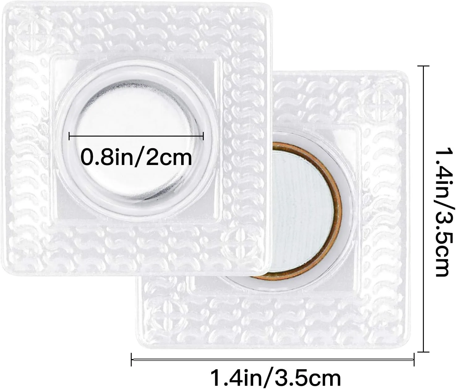 20 Pairs 1.5 Inches Invisible Hidden Sew Magnetic Snap PVC Hidden Purse Closure Fastener Snaps for Handbag Clothing Clasp DIY Craft Sewing Tools