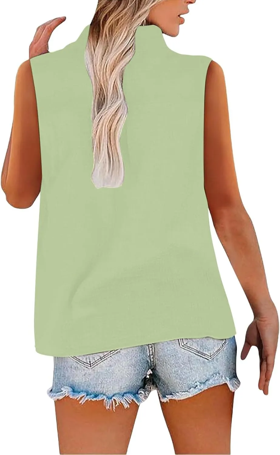 2025 Summer V Neck Button Down Cotton Linen Tank Top for Women Trendy Casual Sleeveless Shirt Beach Vacation Camisole Outfit