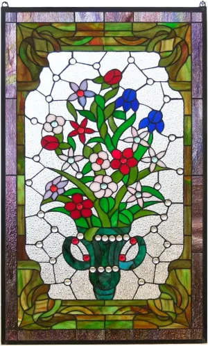 20.5 inch x 34.75 inch Large Handcrafted Stained Glass Window Panel WL872 Multicolor WLTH22-039872