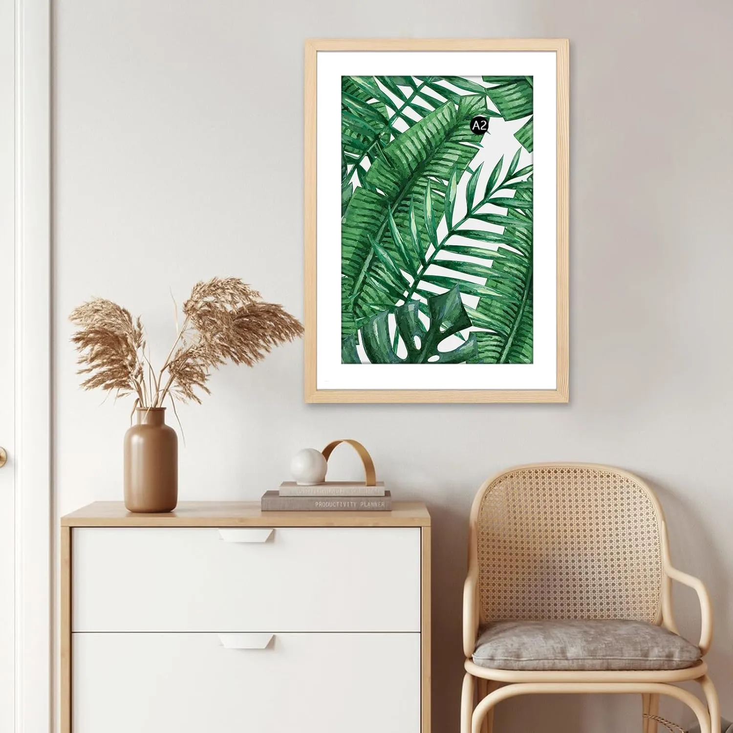 20x28 Poster Frame,Natural Soild Wood Picture Frames with Polished Plexiglass,Easy to Hang,Display Picture 20x28 without Mat or 16x24 with Mat for Wall Mounting Horizontally and Vertically (Natural