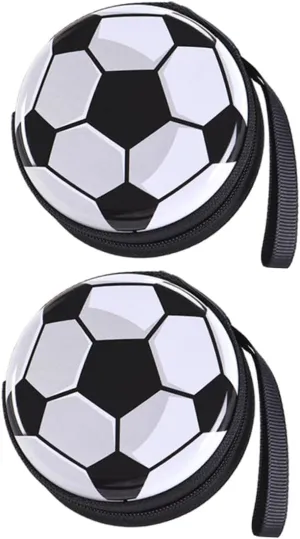 2pcs Football Coin Purse Change Purse Wallets Tinplate Soccer Shape Coin Pouch Money Change Purses Sports Tinplate Bags for Soccer Lover