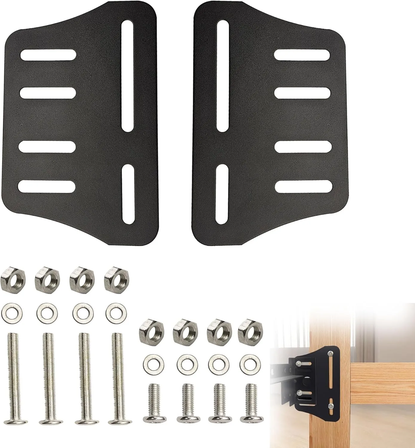 2PCS Heavy Duty Bed Frame Brackets for Headboard and Footboard, Modi-Plate Adapter/Connector for Bed Frame Modification