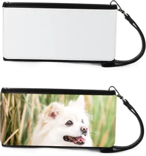 2pcs Sublimation Heat Transfer Wallet Blank, Fashion Ladies Leather Wallets, Large Capacity Secure Buckle Leather Clutch Wallet, DIY Craft Long Purse for Women Girl Gift (2pcs)