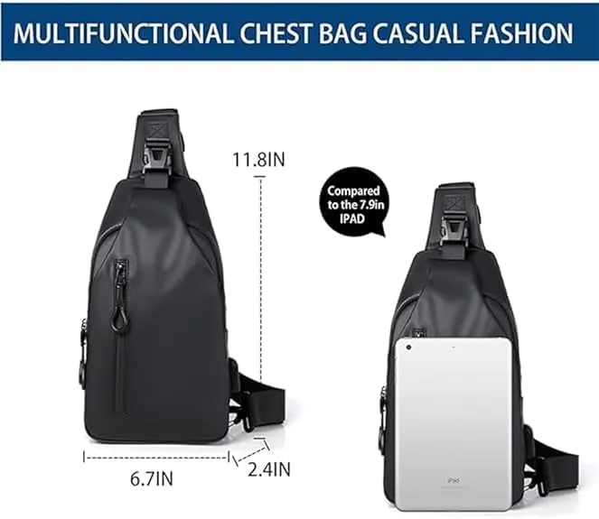 2PCS Waterproof Shoulder Bag, Lightweight Waterproof Nylon Anti Theft Sling Crossbody Bag (01,M)