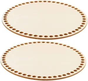 2Pcs Wooden for DIY Basket Weaving Durable Bottoms for Crochet Handbags for Crafting Unique Tote Bags and Cross Body Bags