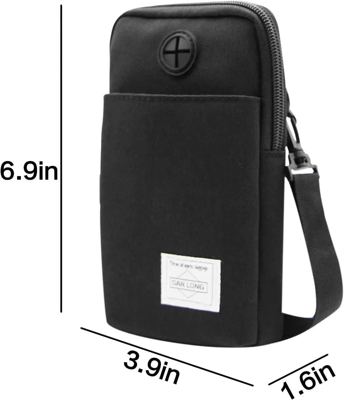 3-Layers Waterproof Cell Phone Pouch Crossbody Purse Oxford Fabric Belt Bag Wallet for Men Women