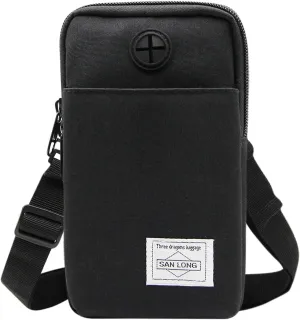 3-Layers Waterproof Cell Phone Pouch Crossbody Purse Oxford Fabric Belt Bag Wallet for Men Women