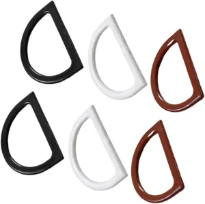 3 Pack Faux Imitation Wooden Handles Purse Bag Handles for DIY Craft d Shape Comfortable Grip