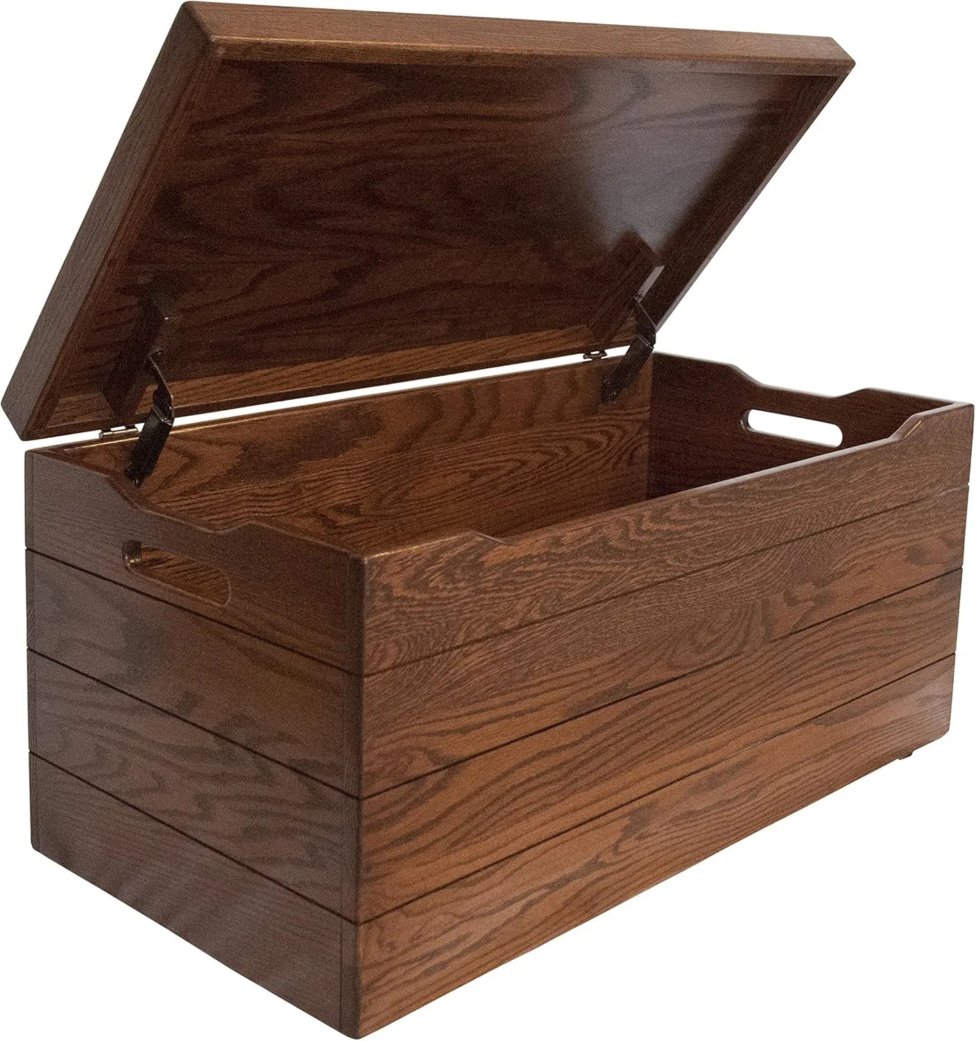 36" Wooden Storage Chest - Handmade Amish Hope Chest - Storage Trunk with Anti-Slam Hinges - Solid Wooden Chest with Handles (Oak Wood, Michaels Stain, 36")