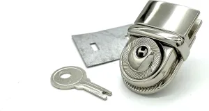 3dancraftit Press Tongue Thumb Latch Lock Clutch Purse Handbag Bag Lock with Key Zinc alloying for Purse Bag Wallet Clutch Making 1.02" X 1.57" (24mm x 39mm) Nickel N17