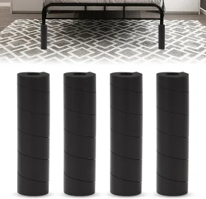 4 Pcs Bed Frame Toe Protectors,6" Bed Frame Leg Covers,Bed Frame Feet Protectors for Toe from Collision with Bed and Furniture Legs Bed Corner Guards No Adhesive or Glue,Black