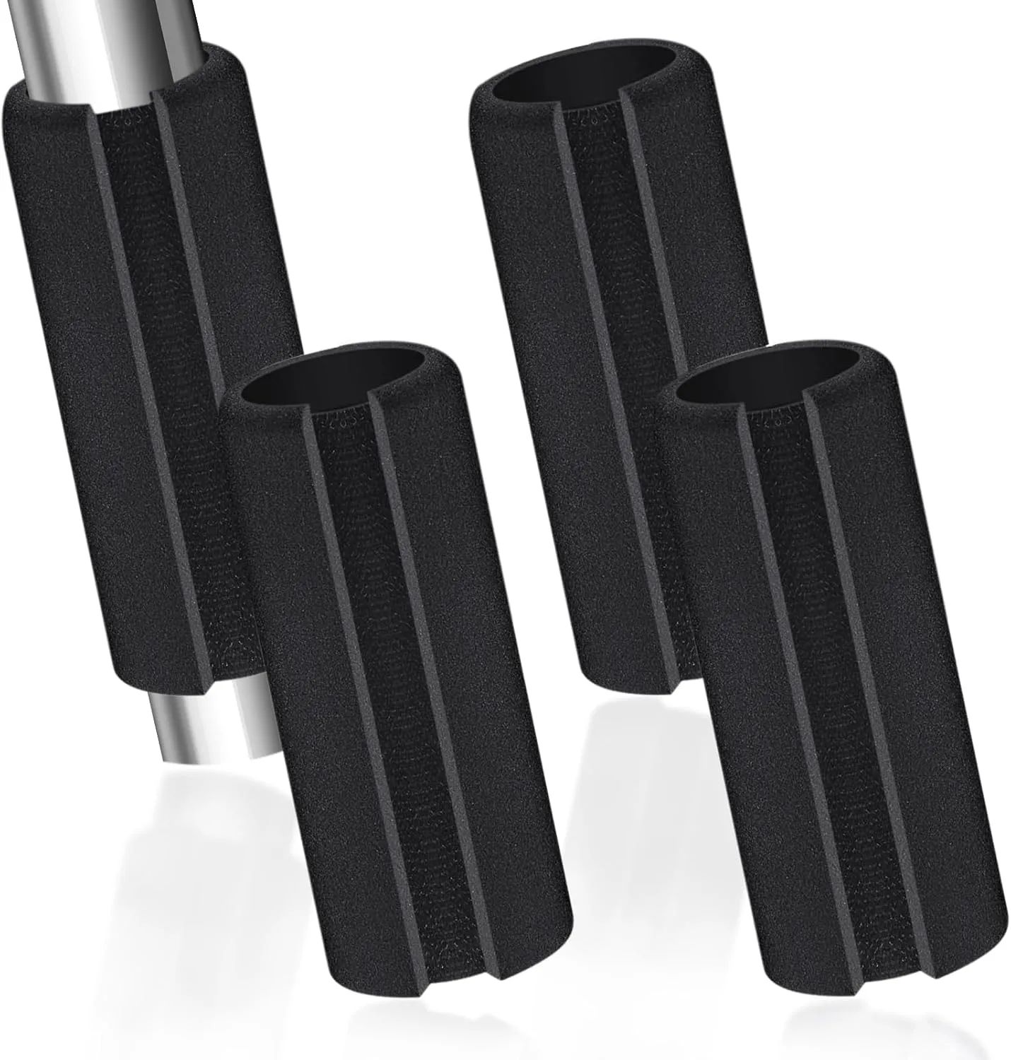 4 Pcs Universal Handle Grips 4.3 Inch NBR Rubber Foam Comfort Grip Buffer Tube Cover Black Soft Handle Bar Grips for Equipment Handlebar Grips Replacement