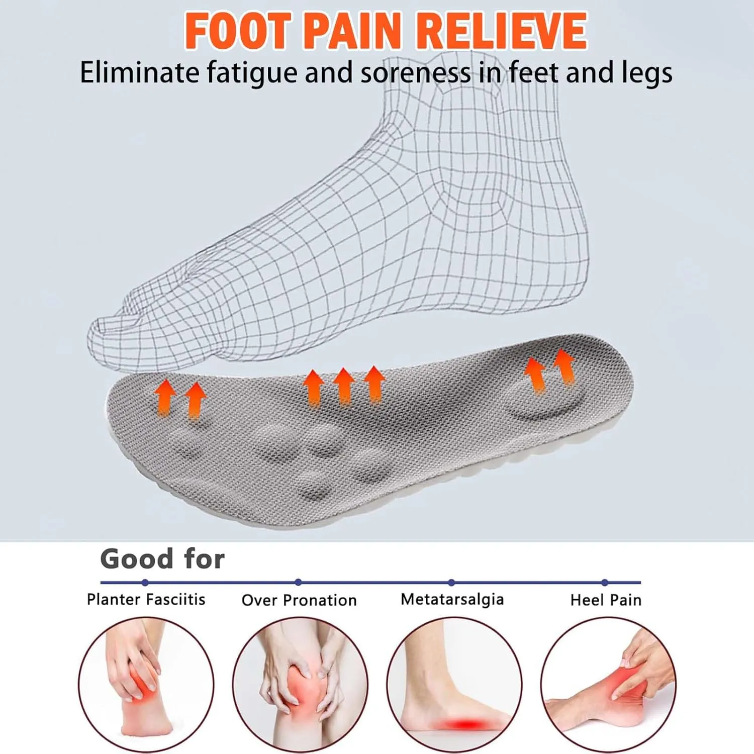4D Cloud Soles for Men Women, Cloud Insoles for Men, Cloudsole Insoles for Men Women, Soft Memory Foam Insoles, Comfort Steppers Insoles for Women & Men for Foot Pain Relief(Men 11.5-12.5/Women 13-14)