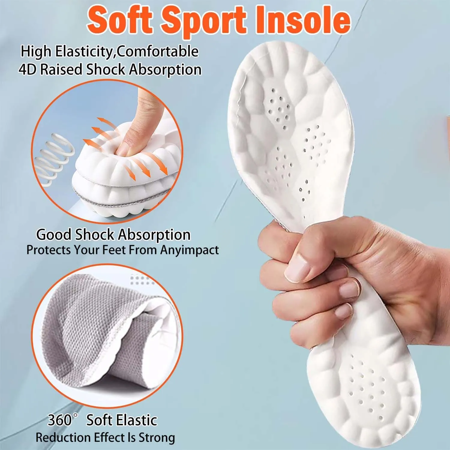 4D Cloud Soles for Men Women, Cloud Insoles for Men, Cloudsole Insoles for Men Women, Soft Memory Foam Insoles, Comfort Steppers Insoles for Women & Men for Foot Pain Relief(Men 11.5-12.5/Women 13-14)
