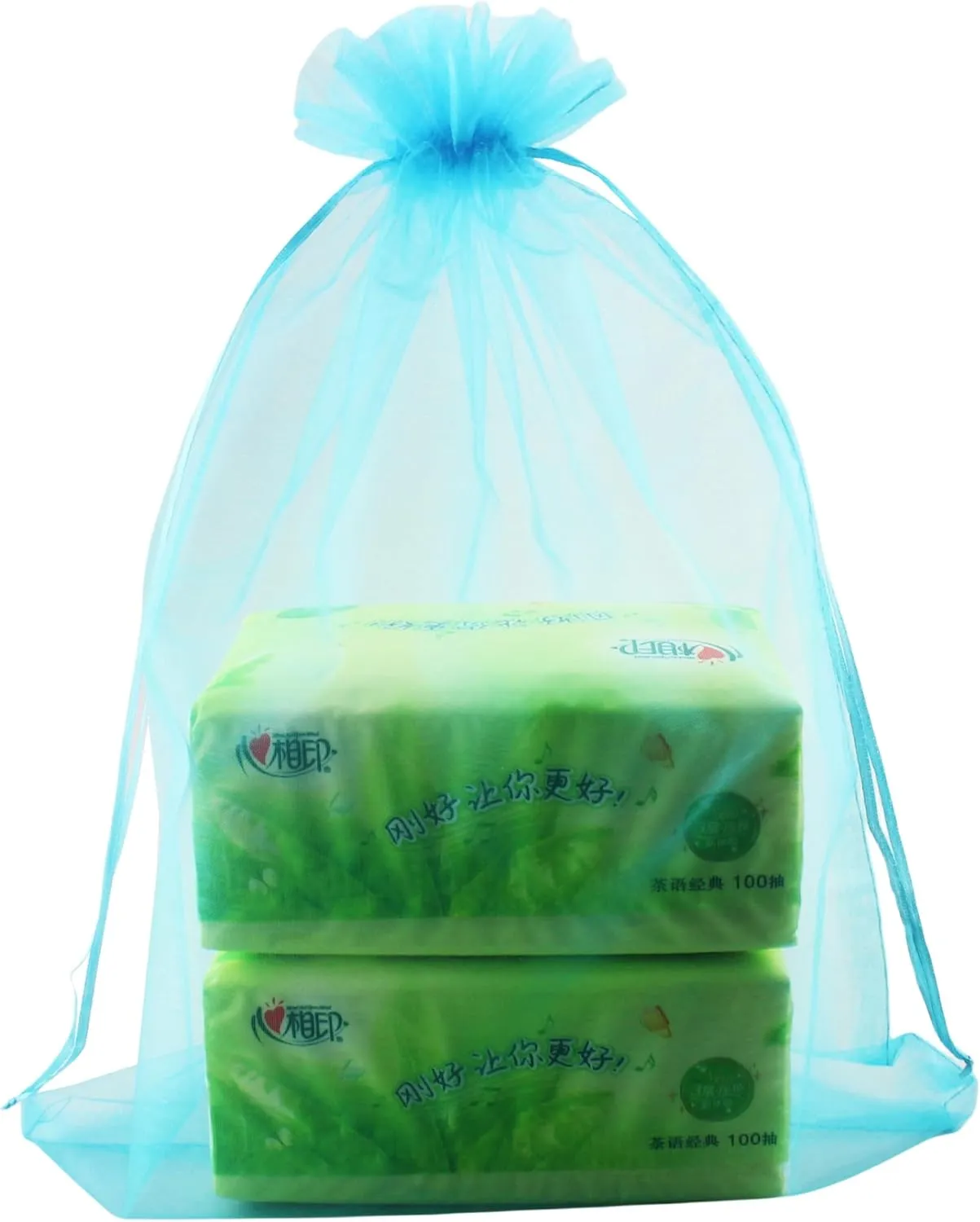 50 Pack 12 x 16 Inch Drawstring Jewelry Gift Organza Bags Plant Covers Plants Protection Bag D5B (A-TURQUOISE)