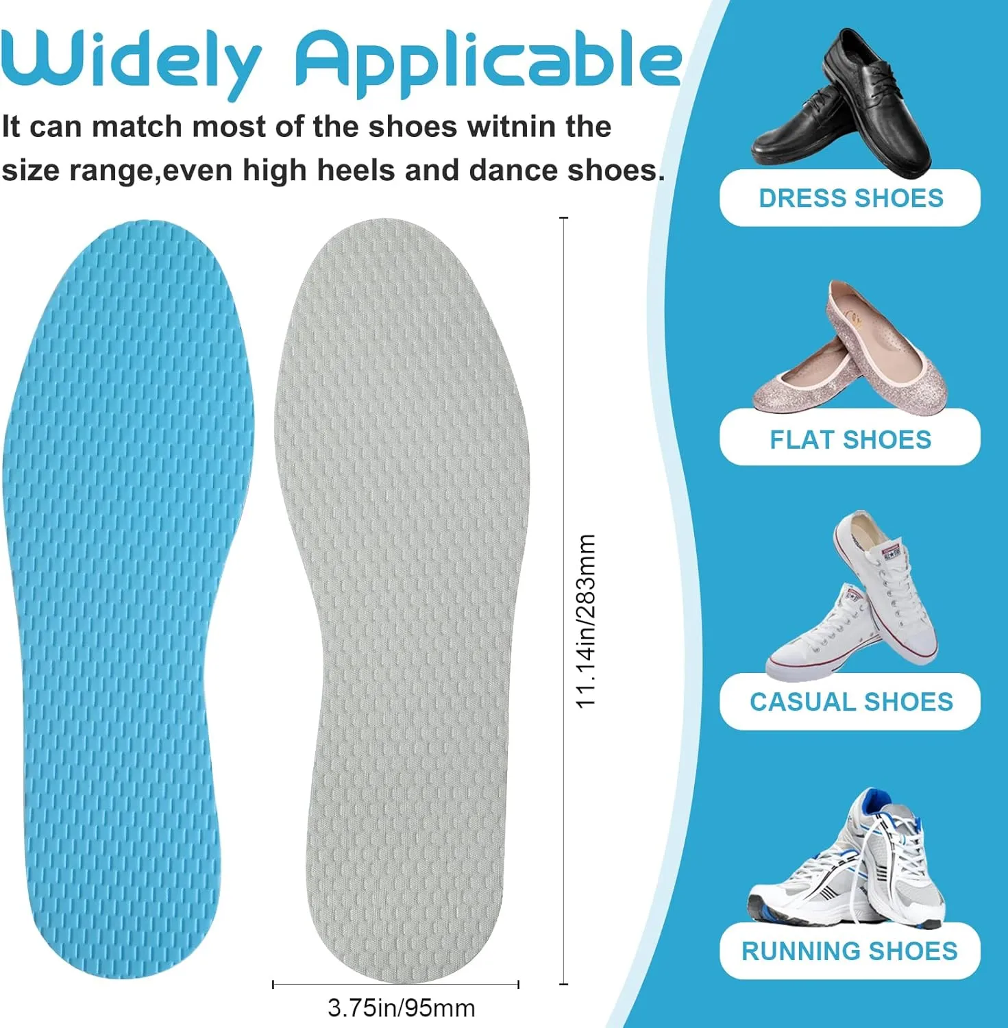 6 Pairs Thin Shoe Inserts, Barefoot Shoe Insoles Three-Layer Latex Foam Memory Foam Insoles,Cuttable and Washable,Replacement Inserts for Men 4-10 Women 5-11 (3Gray 3White)