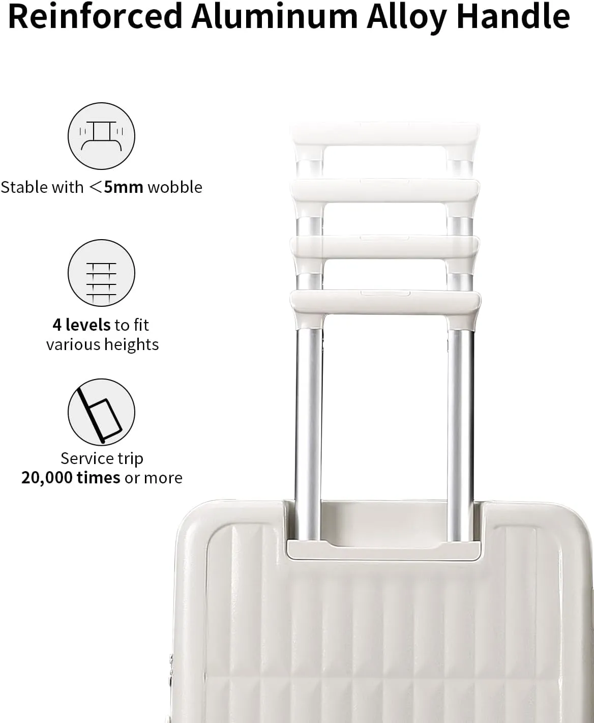 70/30 Split Open 26 Inch Checked Luggage with Spinner Wheels,Travel Suitcase with Adjustable Velcro for Flexible Large Capacity,Hardside Suitcase for Men Women,for 20 Days Travel,Coconut White
