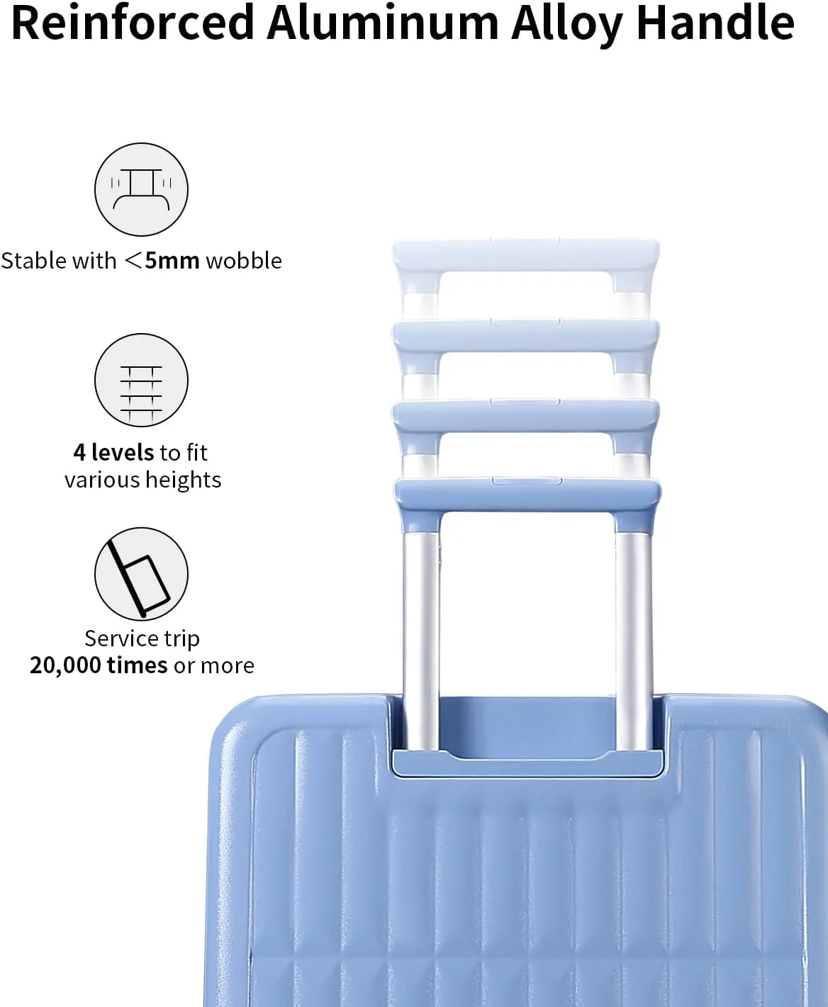 70/30 Split Opening Carry On Luggage Airline Approved, 20 Inch Lightweight Trunk Luggage with 360° Spinner Wheel, Travel Carry On Suitcase with Dry Wet Separation Bag for Women Men,Blueberry Blue