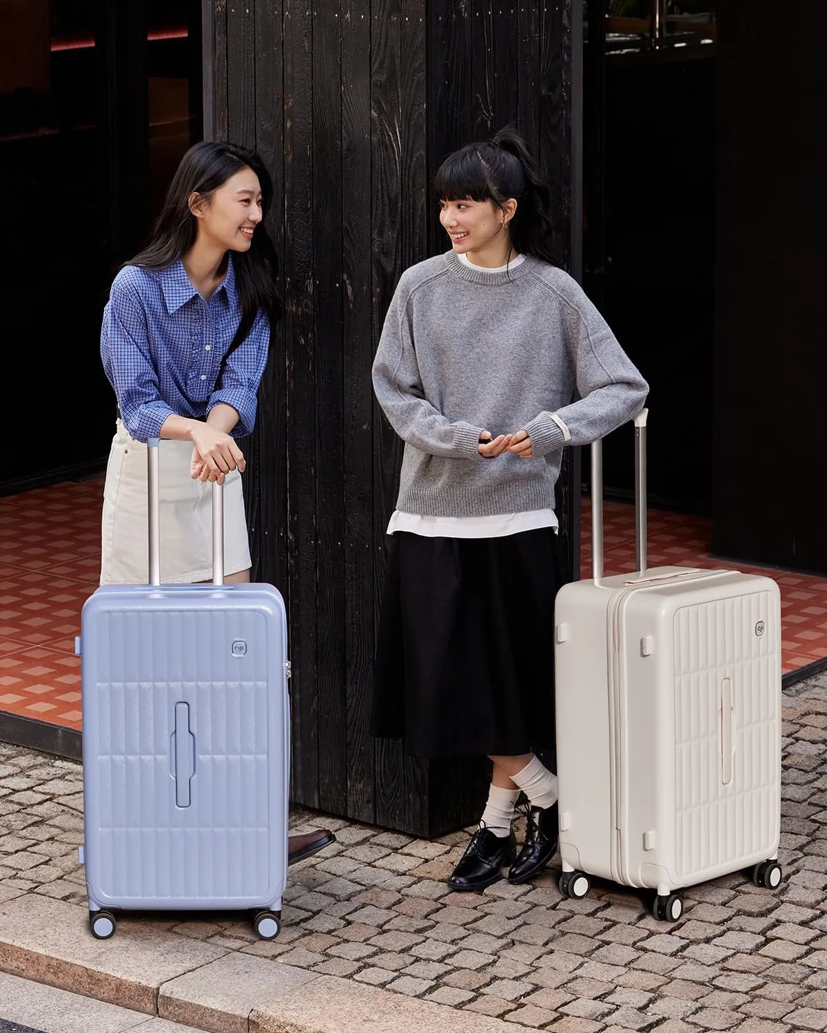 70/30 Split Opening Carry On Luggage Airline Approved, 20 Inch Lightweight Trunk Luggage with 360° Spinner Wheel, Travel Carry On Suitcase with Dry Wet Separation Bag for Women Men,Blueberry Blue