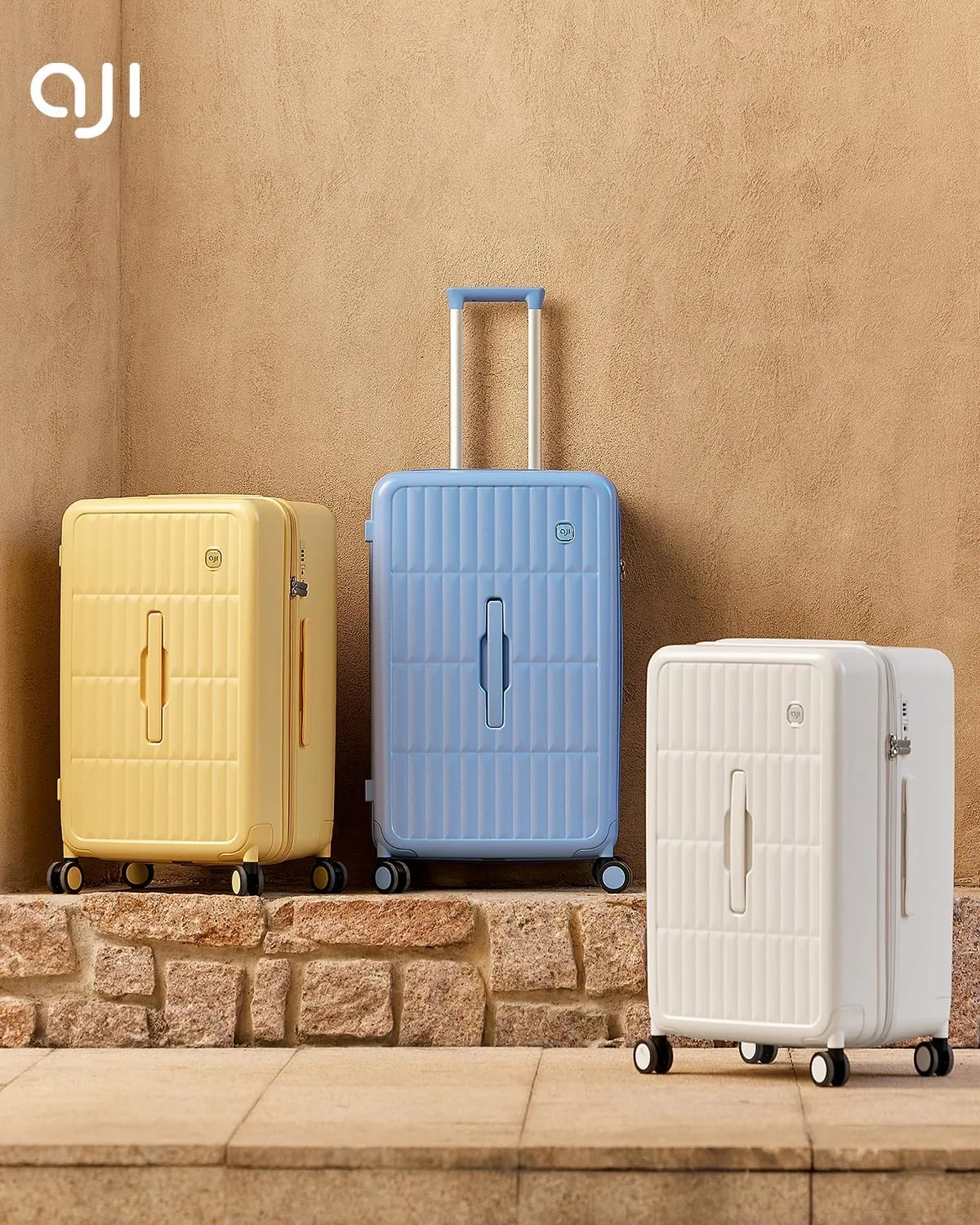 70/30 Split Opening Carry On Luggage Airline Approved, 20 Inch Lightweight Trunk Luggage with 360° Spinner Wheel, Travel Carry On Suitcase with Dry Wet Separation Bag for Women Men,Cheese Yellow