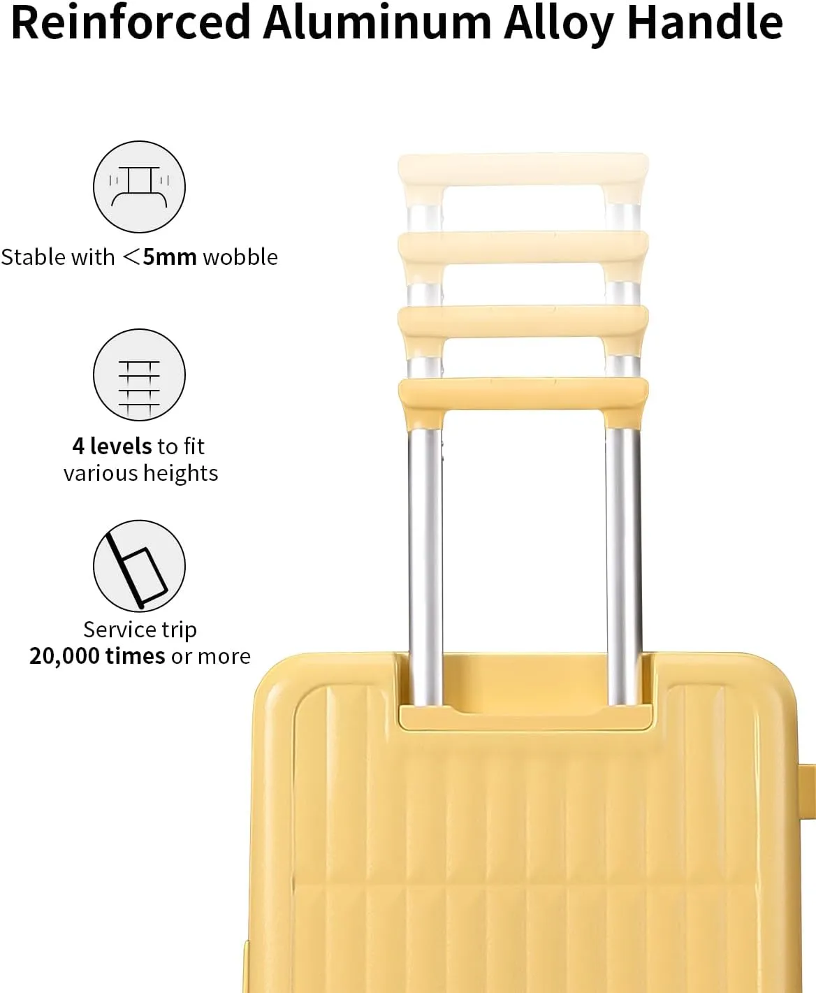 70/30 Split Opening Carry On Luggage Airline Approved, 20 Inch Lightweight Trunk Luggage with 360° Spinner Wheel, Travel Carry On Suitcase with Dry Wet Separation Bag for Women Men,Cheese Yellow