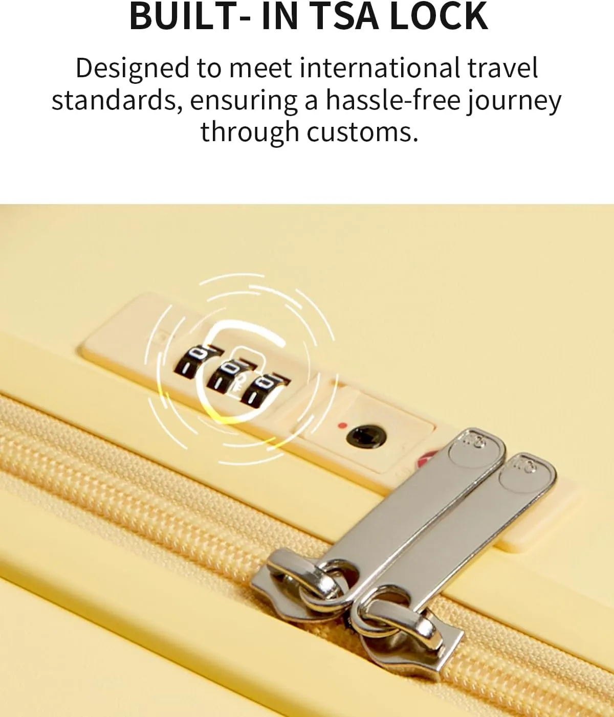 70/30 Split Opening Carry On Luggage Airline Approved, 20 Inch Lightweight Trunk Luggage with 360° Spinner Wheel, Travel Carry On Suitcase with Dry Wet Separation Bag for Women Men,Cheese Yellow