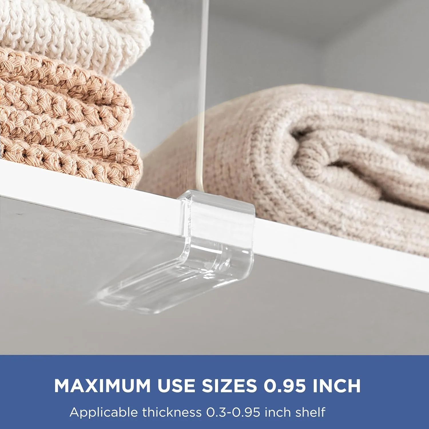 8 PCS 12 Inches [Extra Tall] Clear Shelf Dividers for Closet Organization, Acrylic Purse Organizer for Wooden or Vertical Shelving, Perfect for Sweater, Shirts, Handbags in Bedroom