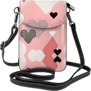 Abstract Love Chart Printed Women's Crossbody Phone Bag - Perfect for Travel and Shopping