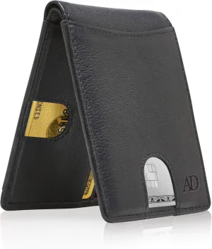 Access Denied Bifold Wallets For Men Slim Wallet - Leather RFID Minimalist Front Pocket Mens Wallet Credit Card Holder