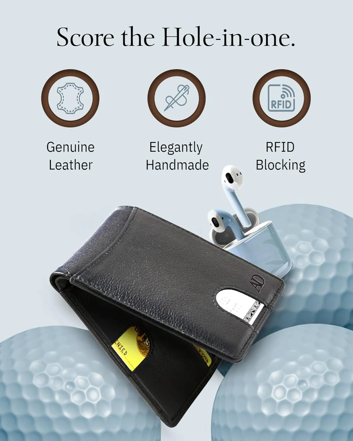 Access Denied Bifold Wallets For Men Slim Wallet - Leather RFID Minimalist Front Pocket Mens Wallet Credit Card Holder
